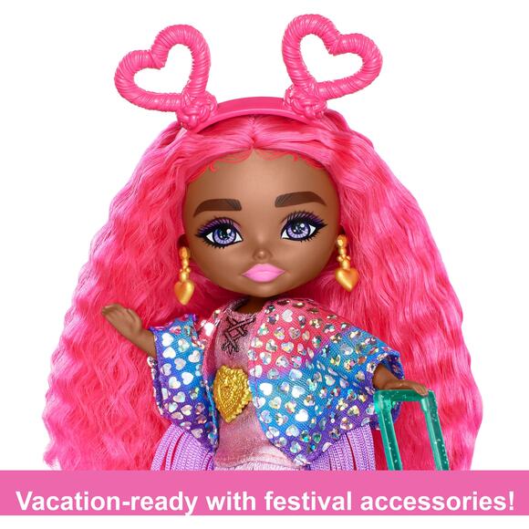 Barbie Extra Fly Minis Travel Doll Magenta Hair NWT - Picture 6 of 8